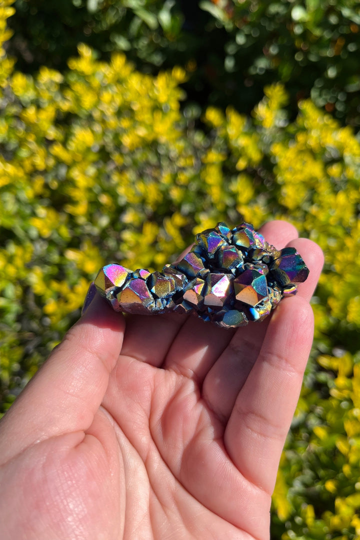 Rainbow Aura Quartz Crystal Cluster #1