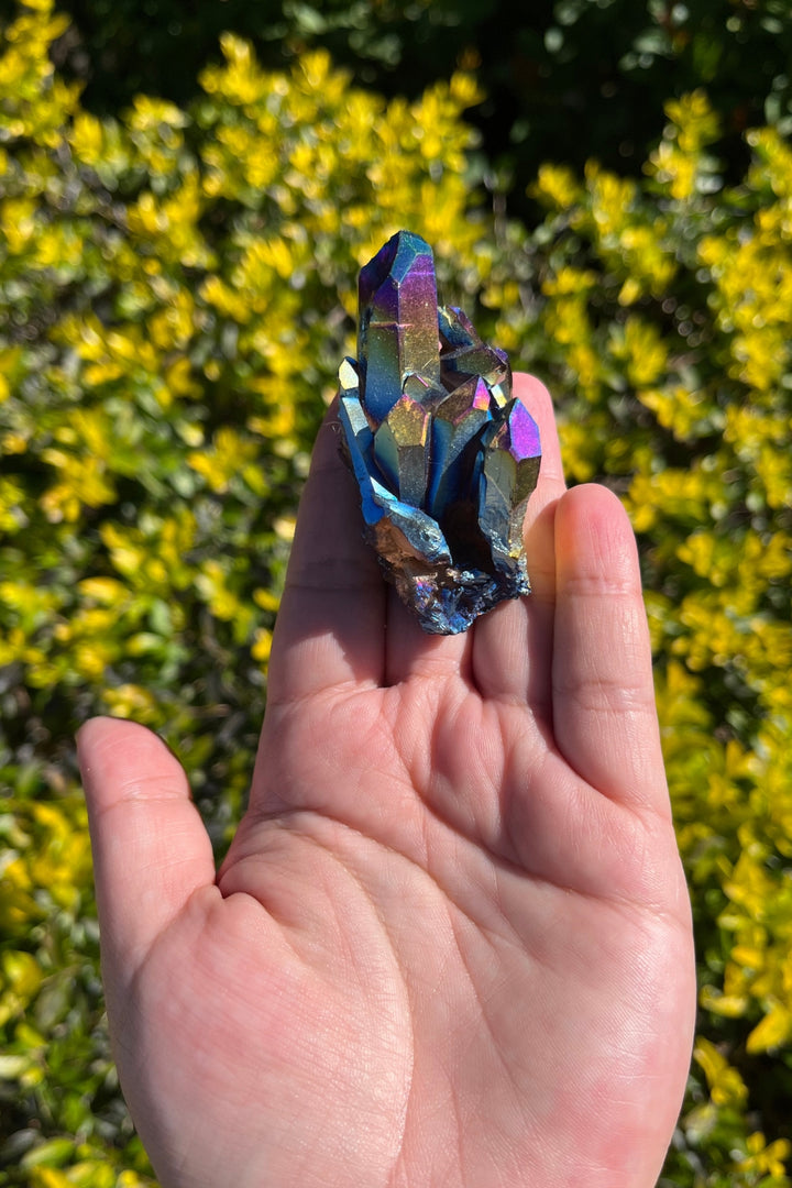 Rainbow Aura Quartz Crystal Cluster #3