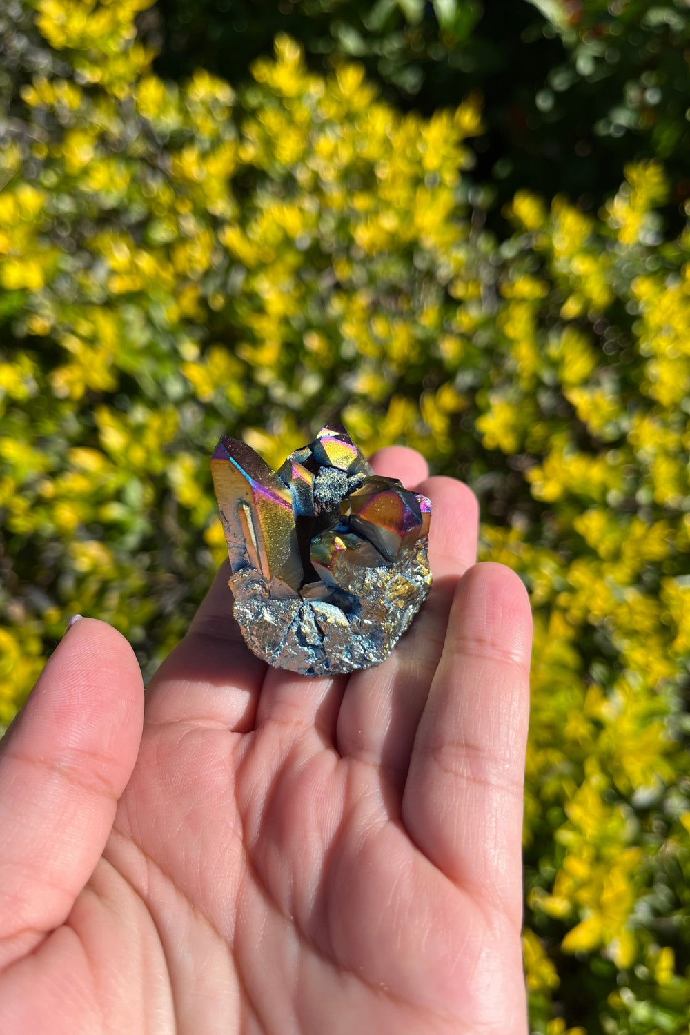 Rainbow Aura Quartz Crystal Cluster #4