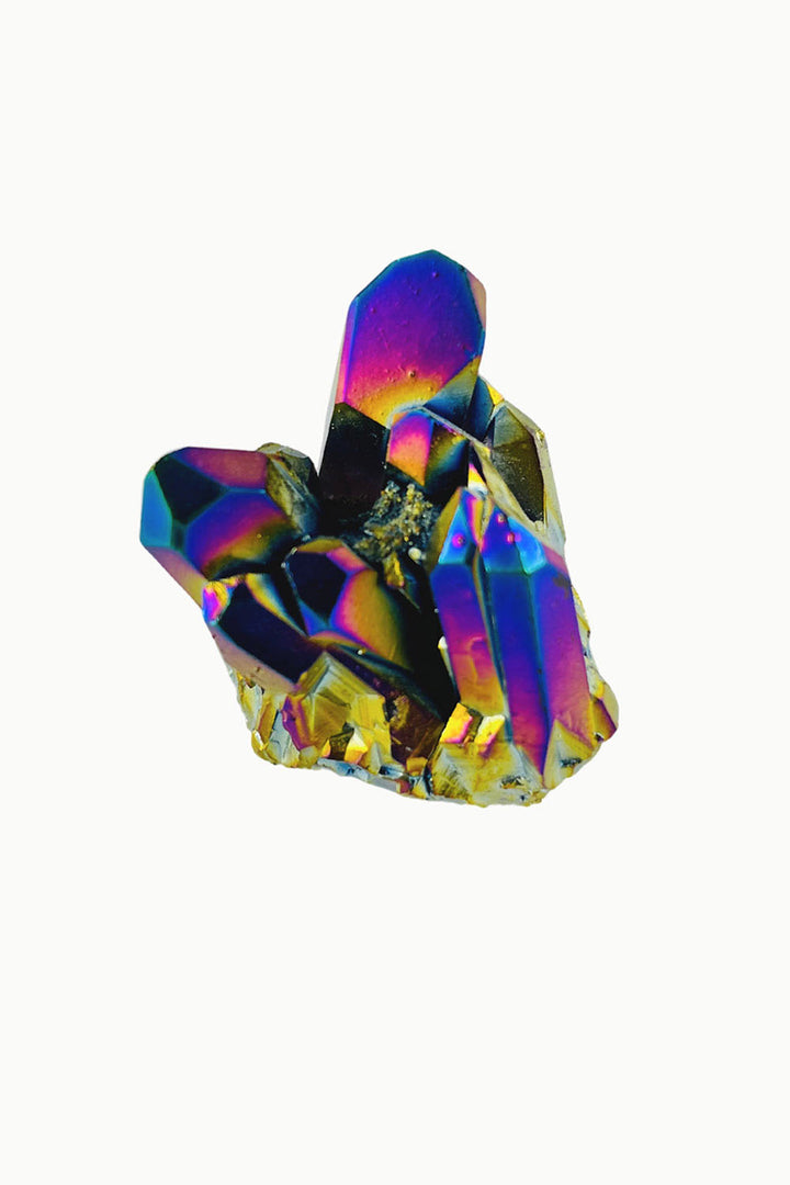 Rainbow Aura Quartz Crystal Cluster #4