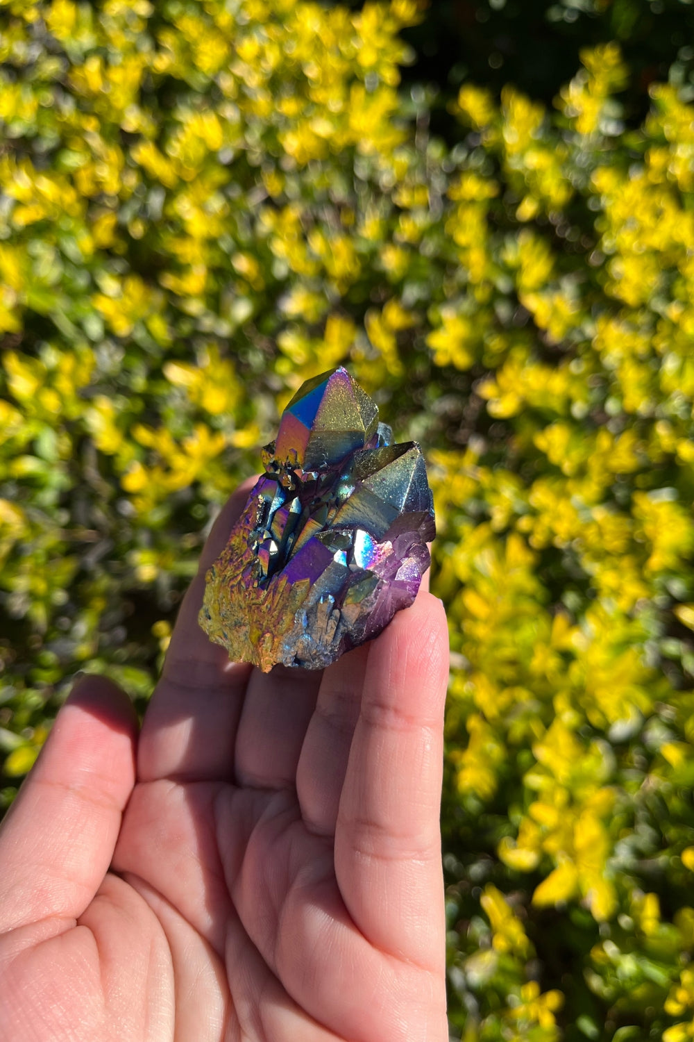 Rainbow Aura Quartz Crystal Cluster #5