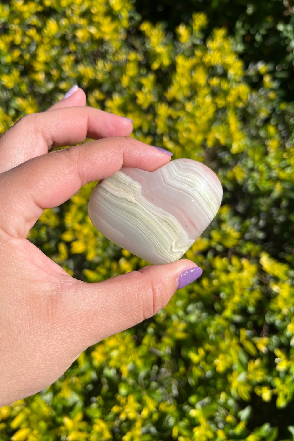 Pink Banded Calcite Heart #2