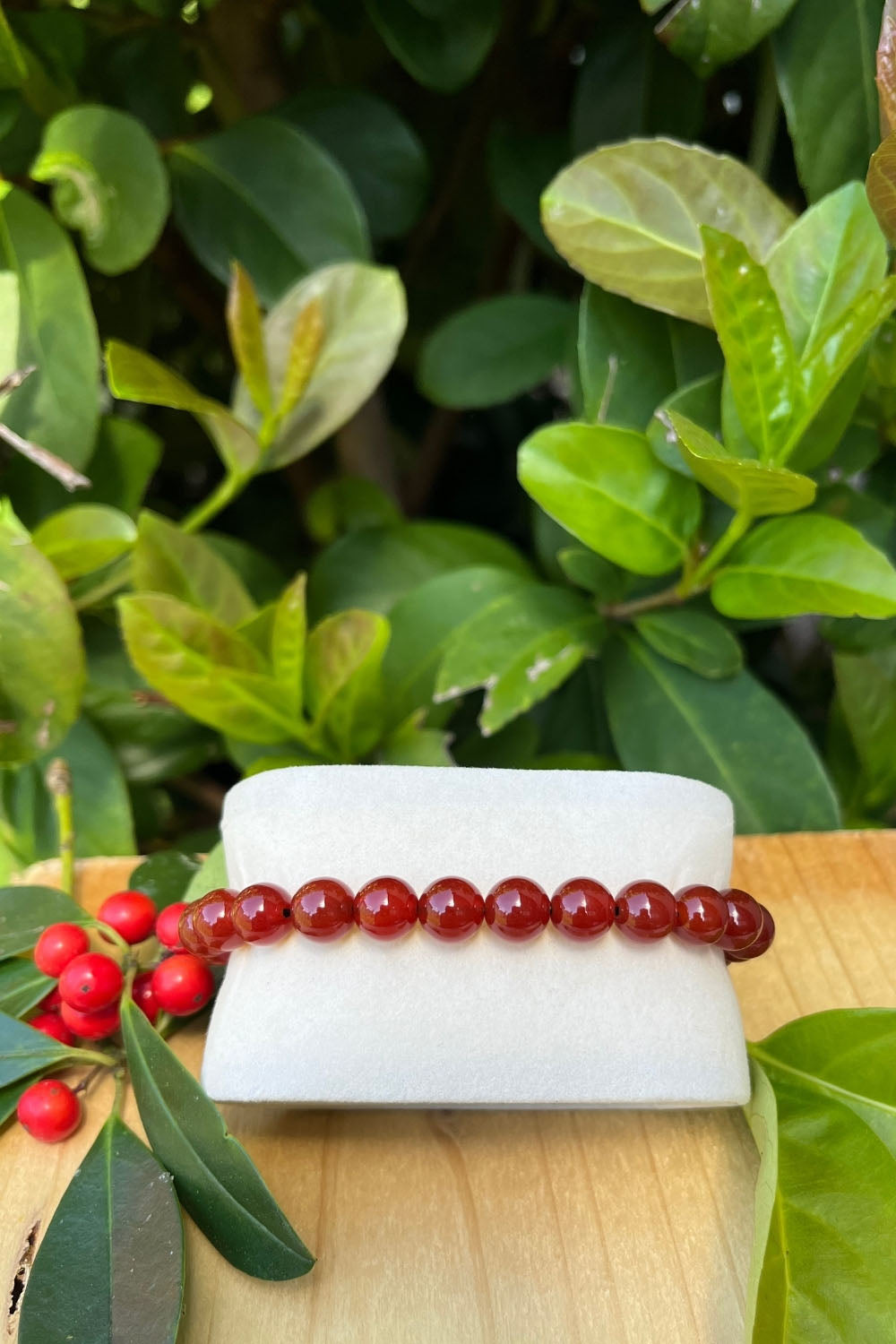 Sivalya Red Jade Gemstone Beaded Bracelet