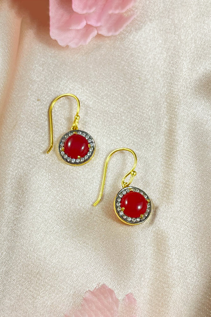 Sivalya Red Onyx Gold Vermeil Earrings - Halo