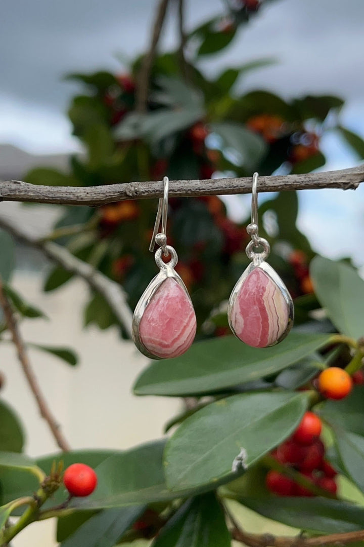 Sivalya Rhodochrosite Silver Earrings- Bliss