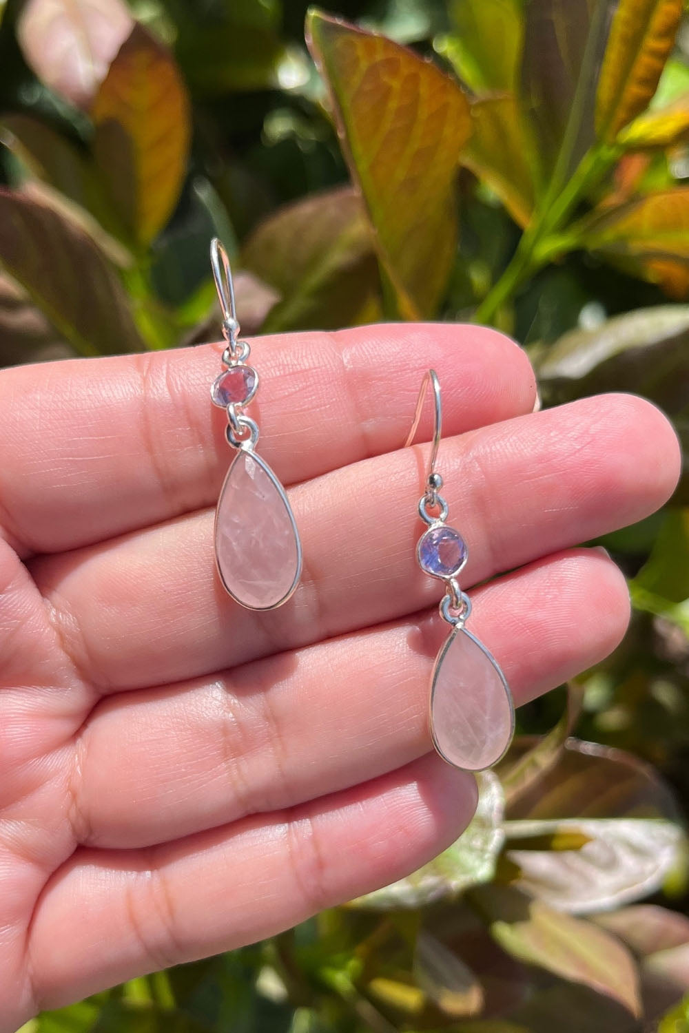 Sivalya Rose Quartz Dangle Earrings - Twilight