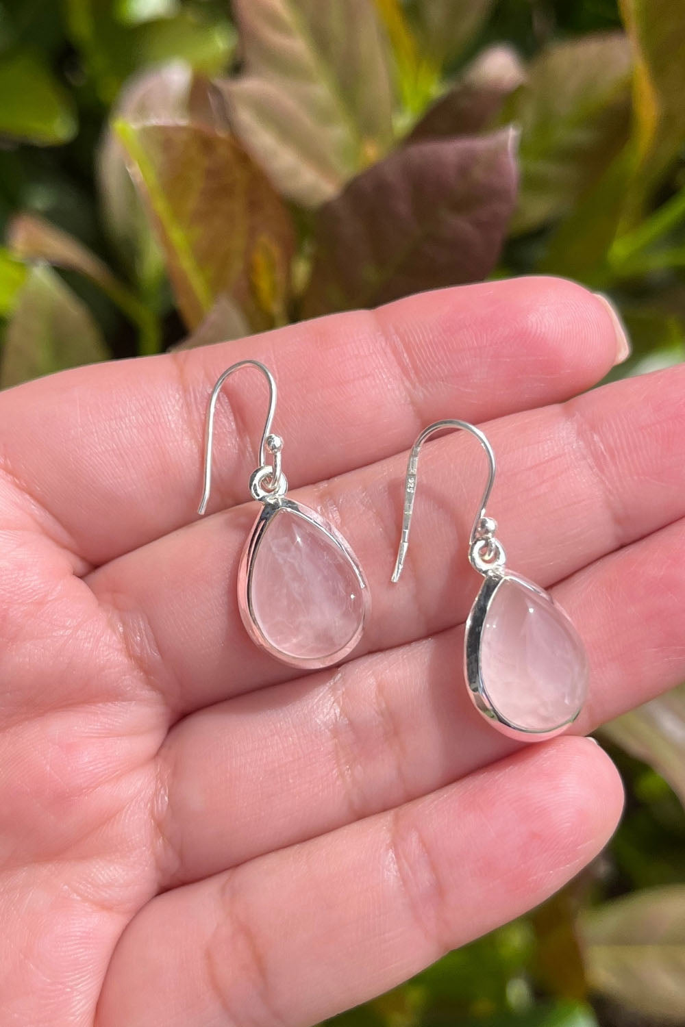 Sivalya Rose Quartz Silver Earrings- Bliss