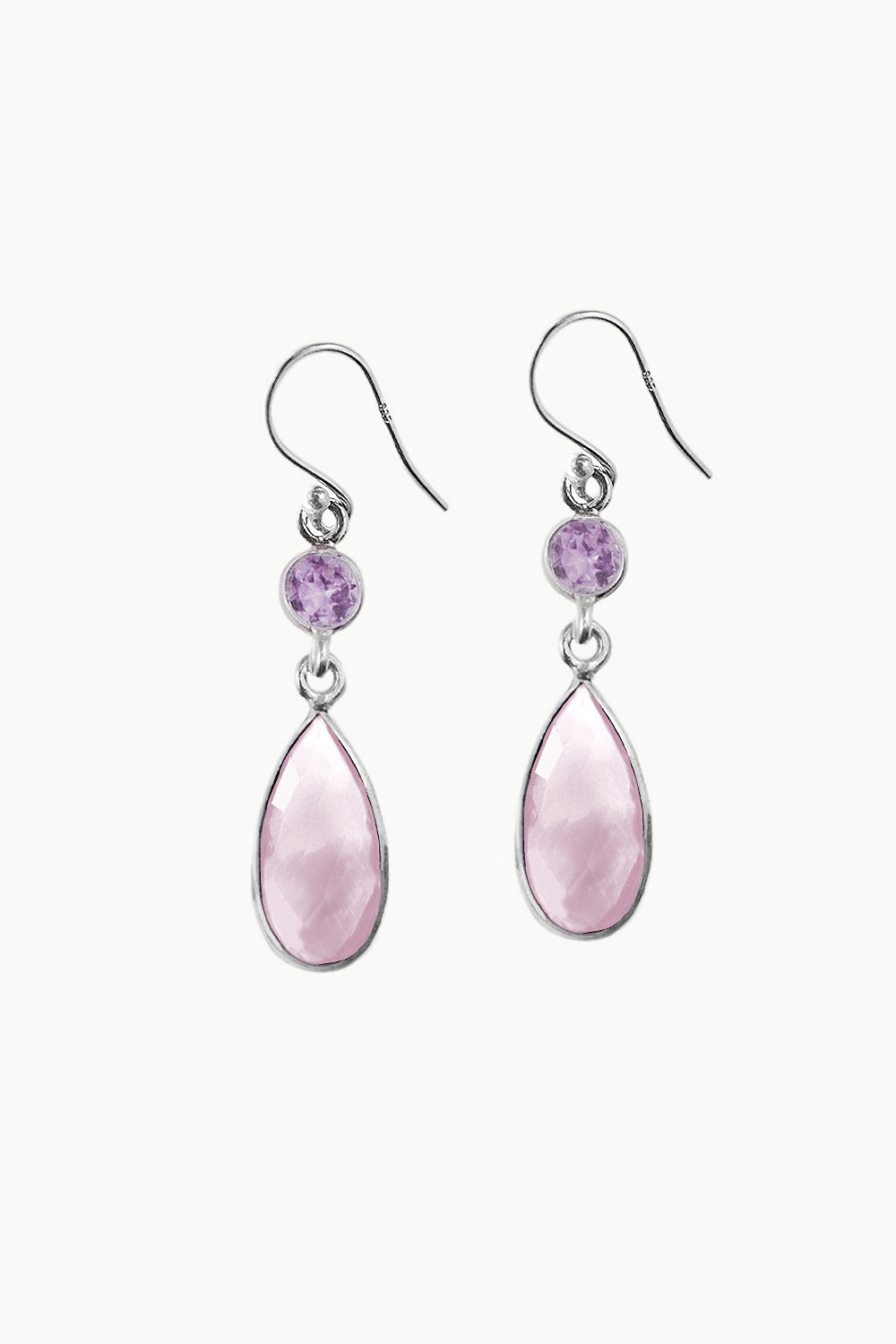 Sivalya Rose Quartz Dangle Earrings - Twilight
