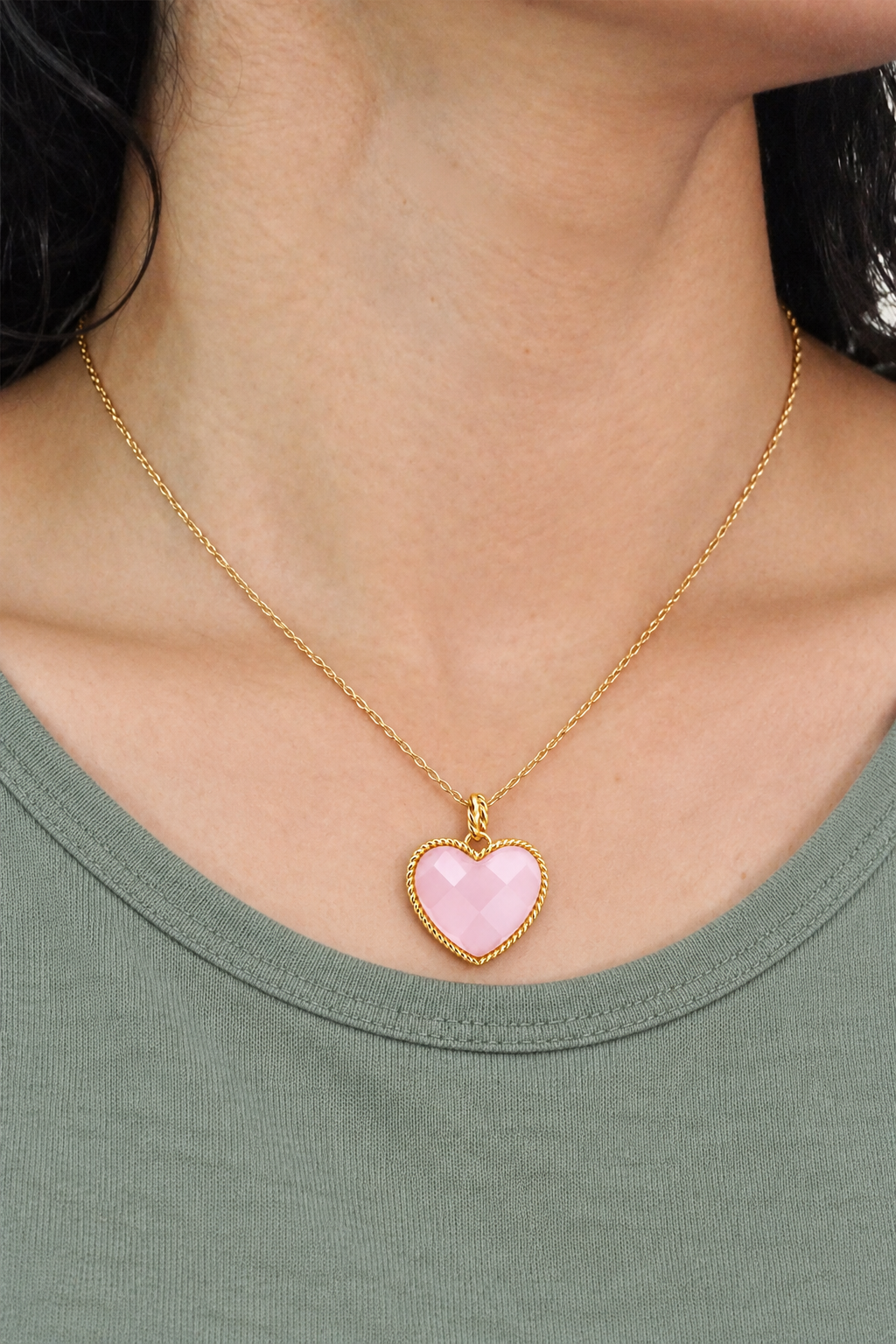 Rose Quartz Heart Charm