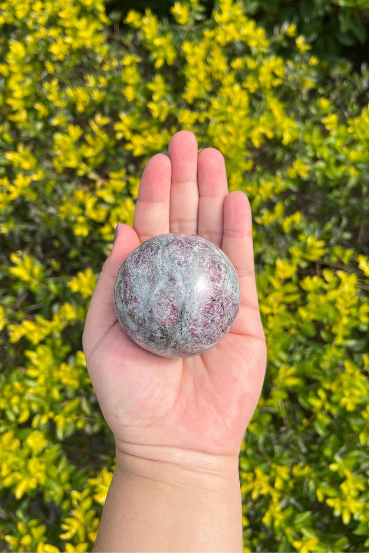 Ruby in Fuchsite with Kyanite Sphere