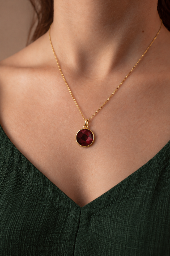 Ruby Round Disk Charm