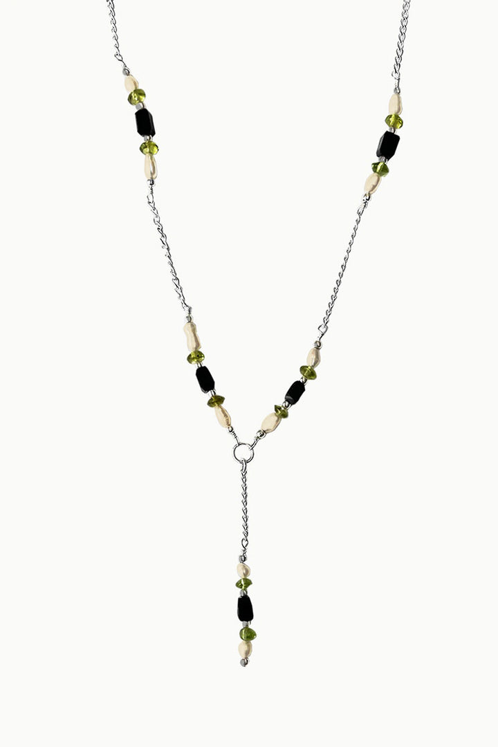 Sivalya Savvy Multi Gemstone Sterling Silver Y Drop Lariat Necklace