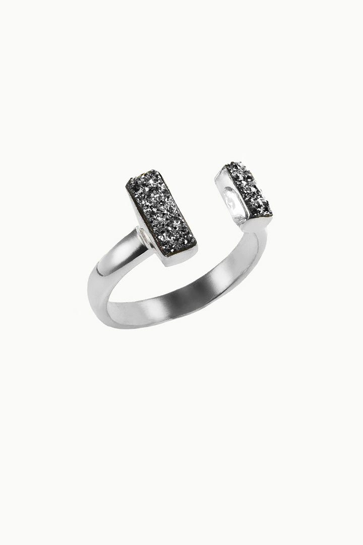 Sivalya Silver Druzy Adjustable Pinky Ring in Sterling Silver