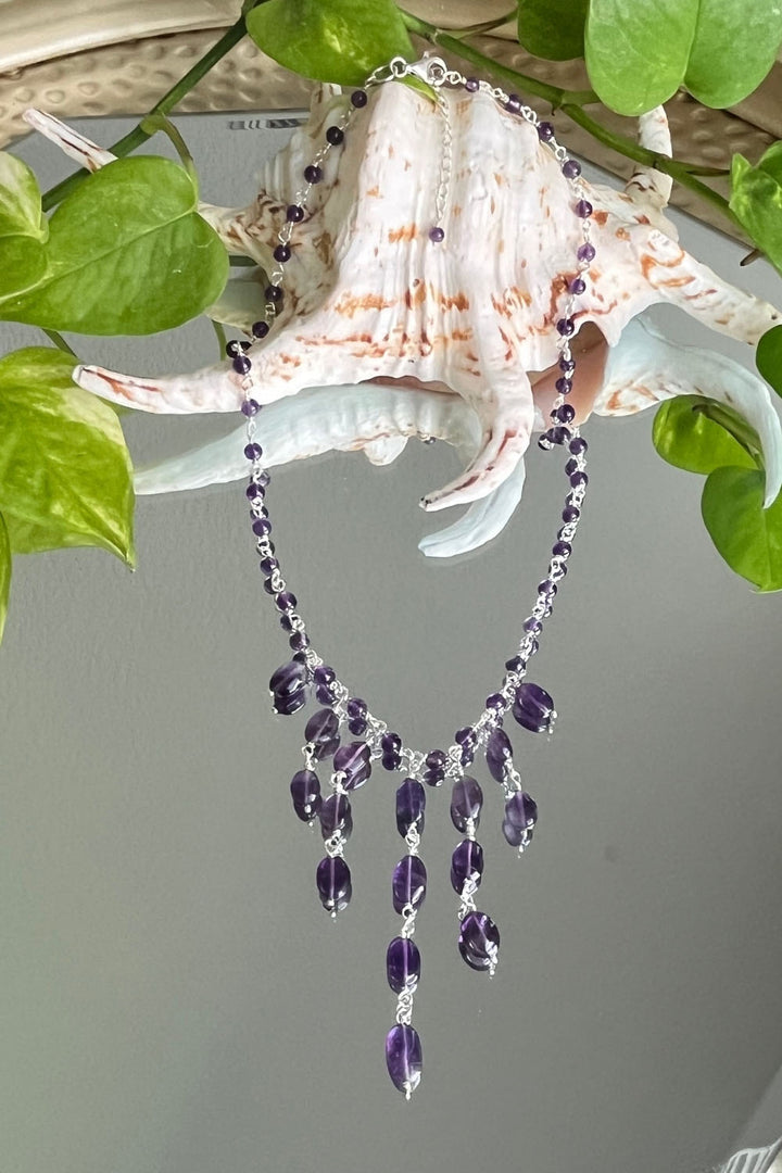 Sivalya Amethyst Multi Layers Lariat Necklace