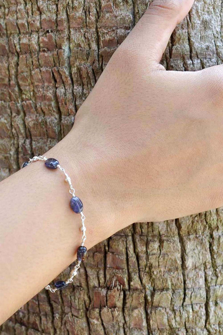 Sivalya Blessed Guidance Garnet Sterling Silver Bracelet