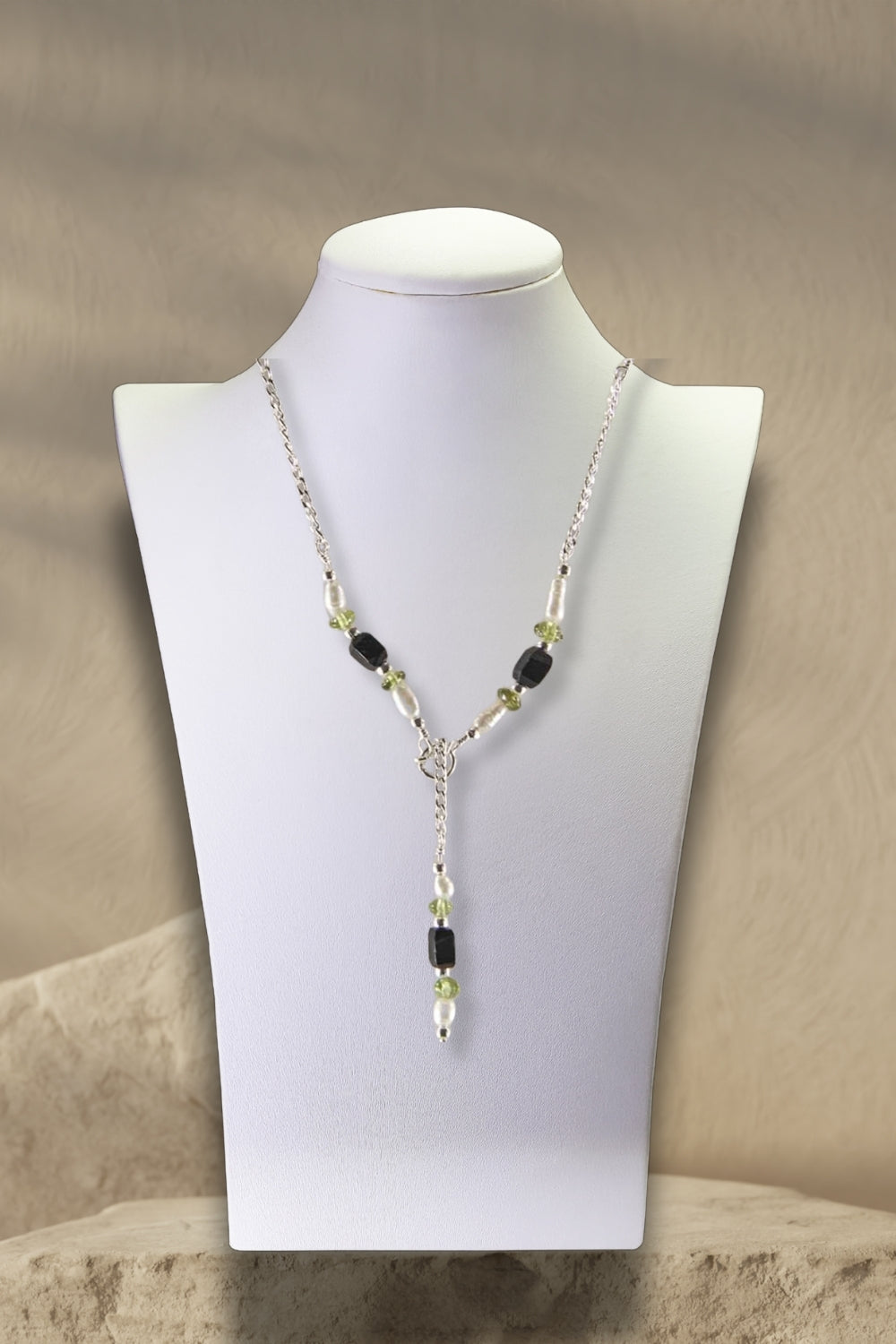 Sivalya Savvy Multi Gemstone Sterling Silver Y Drop Lariat Necklace