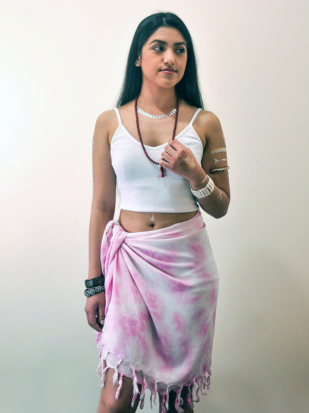 Tropez Tie Dye Sarong - Rose Pink beach wrap