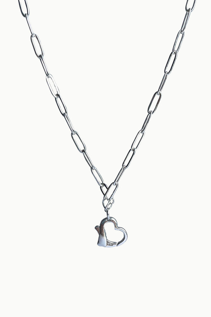 Sivalya Heart Locket Paperclip Chain Necklace