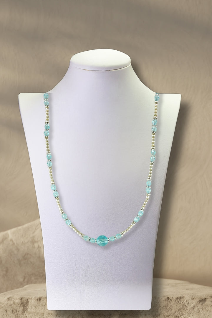 Sivalya Poise Sterling Silver and Blue Crystals Necklace