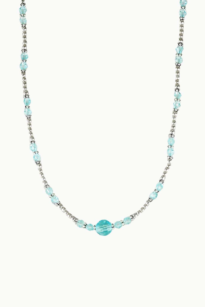 Sivalya Poise Sterling Silver and Blue Crystals Necklace