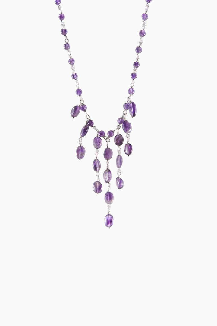 Sivalya Amethyst Multi Layers Lariat Necklace