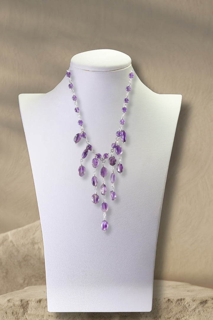 Sivalya Amethyst Multi Layers Lariat Necklace