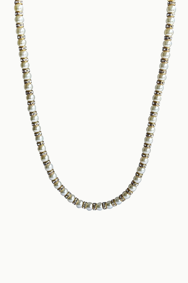 Sivalya Ivory Pearls and Zircon Necklace - Starlight