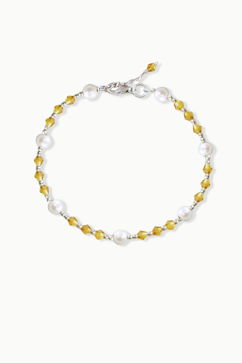 Enchanted Pearl and Yellow Crystal Bracelet