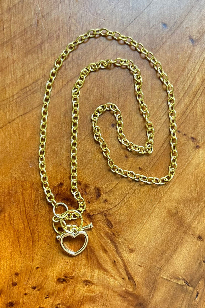 Sivalya Love Heart Locket Link Chain Necklace