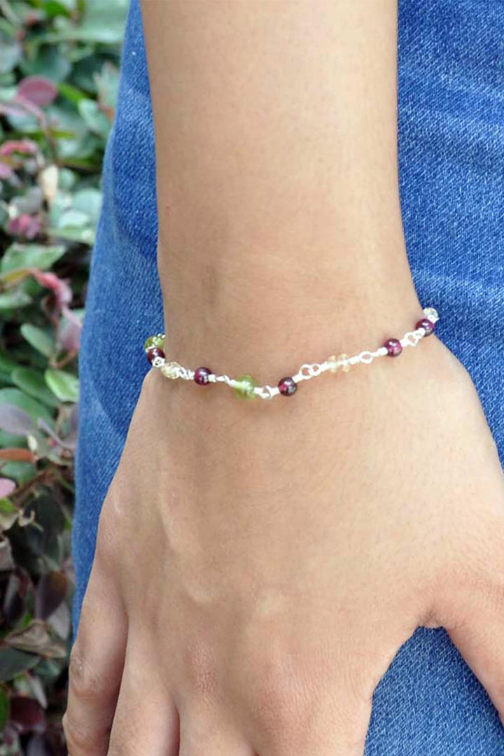 Sivalya Wanderlust Multi Gemstone Sterling Silver Bracelet