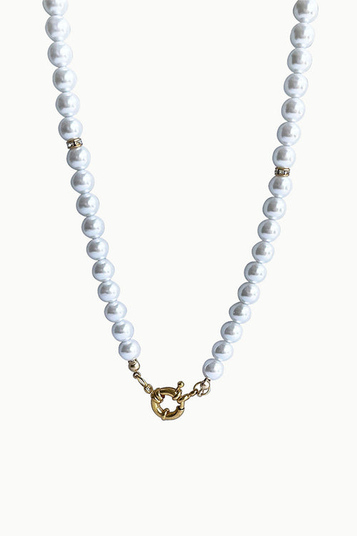 Pearl Charm Base Necklace Gold