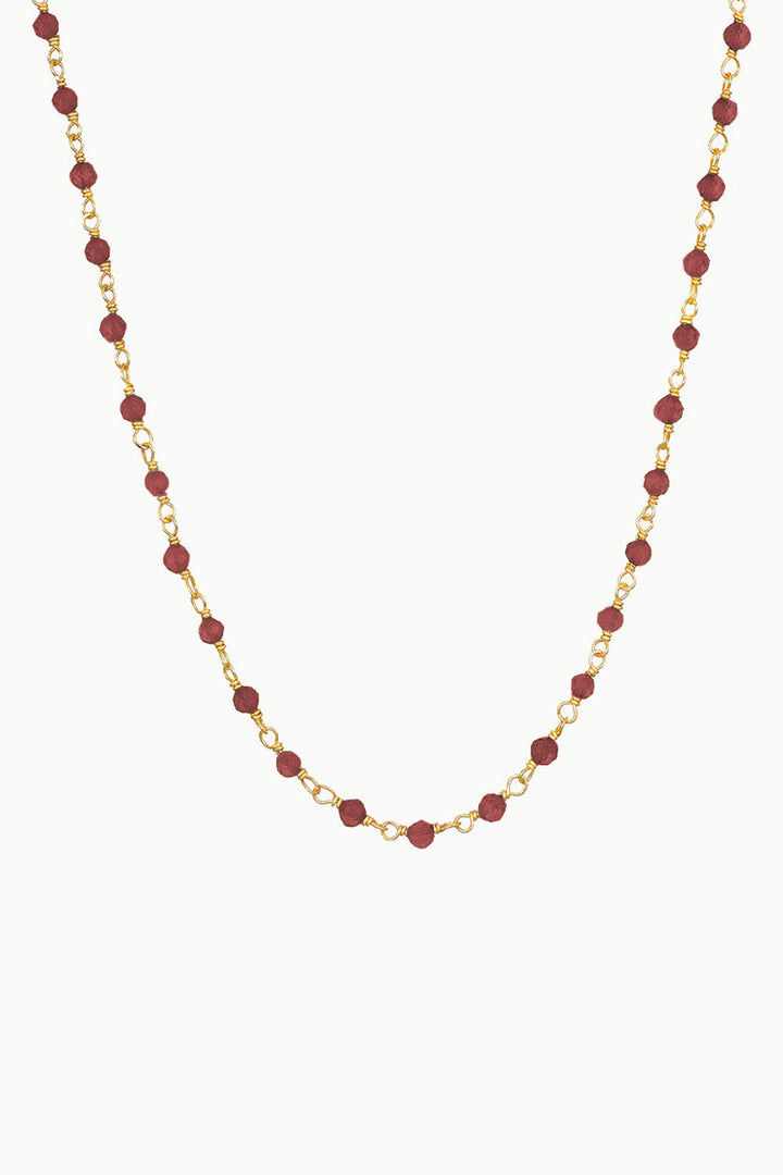 Sivalya Garnet Beaded Link Chain Necklace