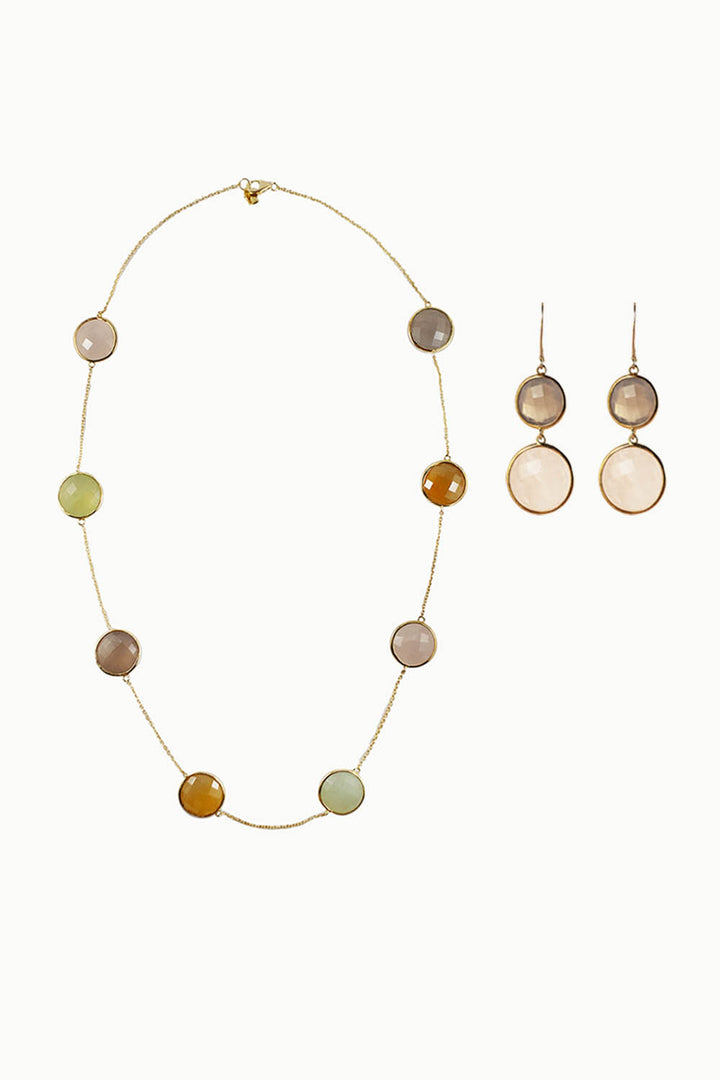 Sivalya Multi Gemstone Necklace and Earrings Set -Vienna