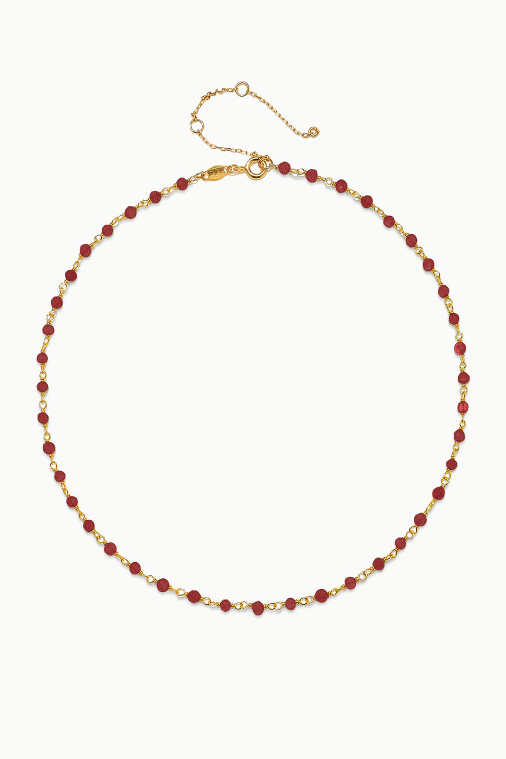 Sivalya Raw Ruby Beaded Link Chain Necklace