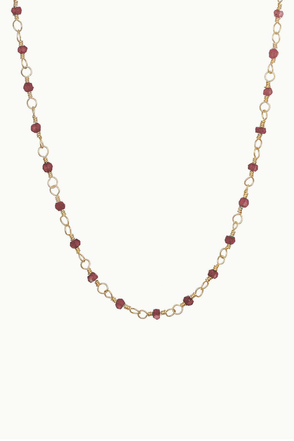 Sivalya Raw Ruby Beaded Link Chain Necklace