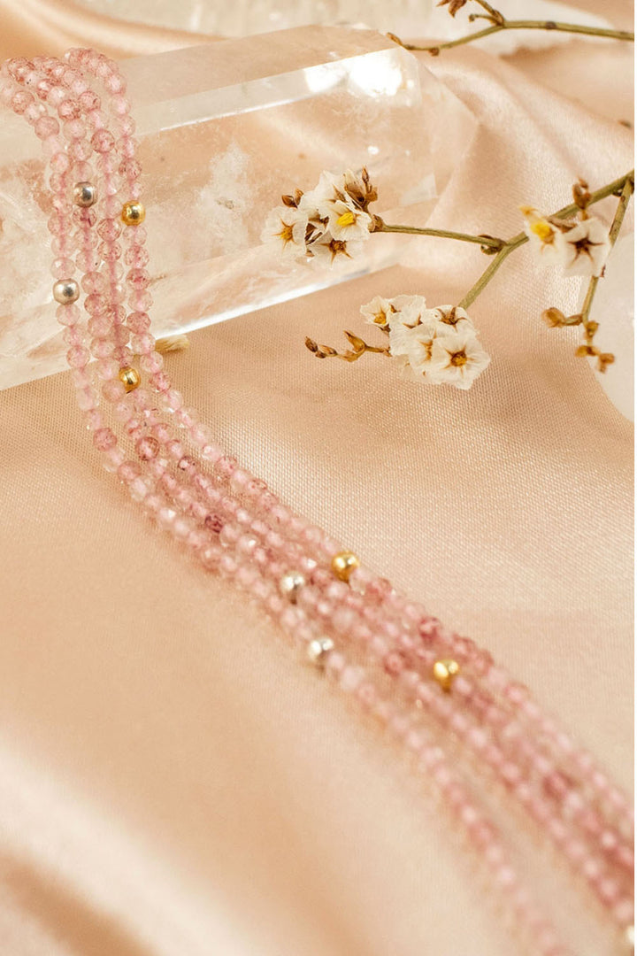 Sivalya Strawberry Quartz Beads Necklace