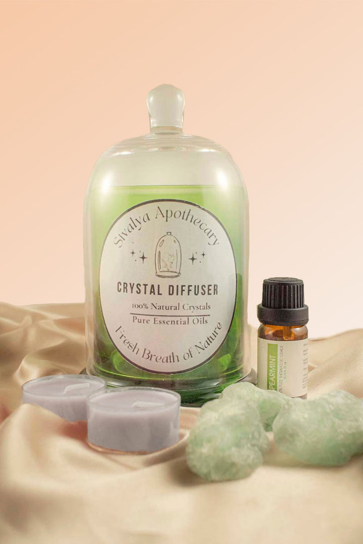 Sivalya Spirit Restoring Crystal Diffuser - Green Calcite and Spearmint Oil