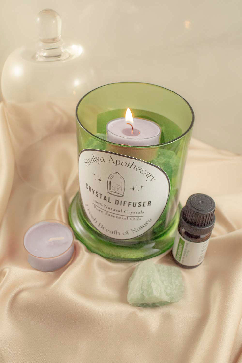 Sivalya Spirit Restoring Crystal Diffuser - Green Calcite and Spearmint Oil