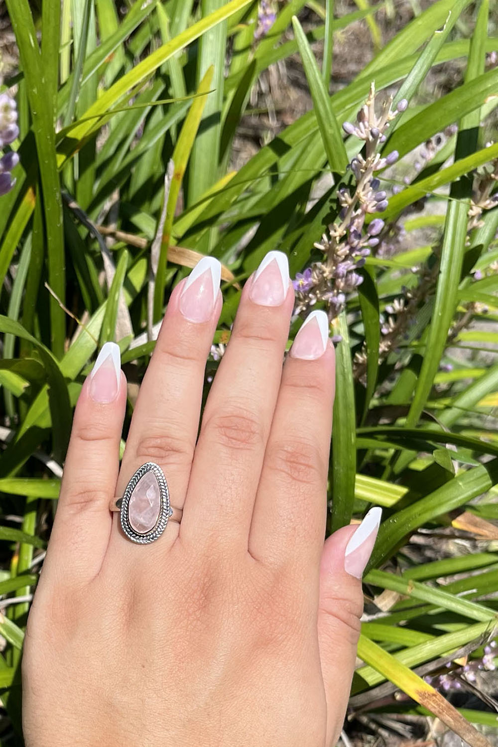 Sivalya Rose Quartz Teardrop Ring - Splendor