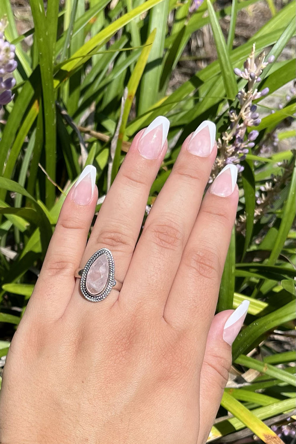 Sivalya Rose Quartz Teardrop Ring - Splendor