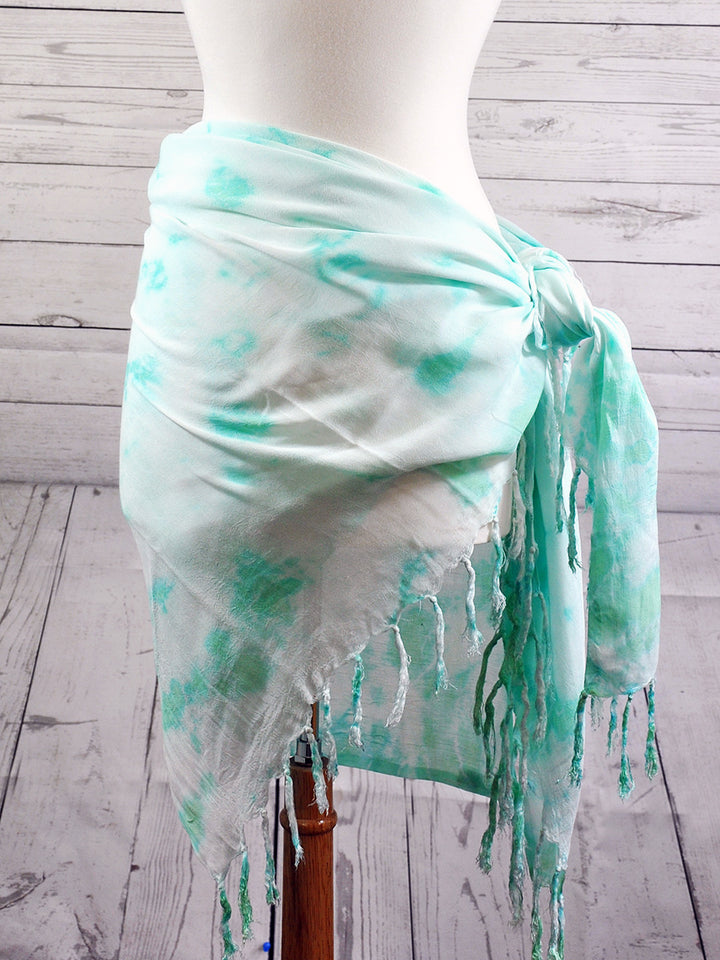 Tropez Tie Dye Sarong - Cool Mint beach wrap pareo