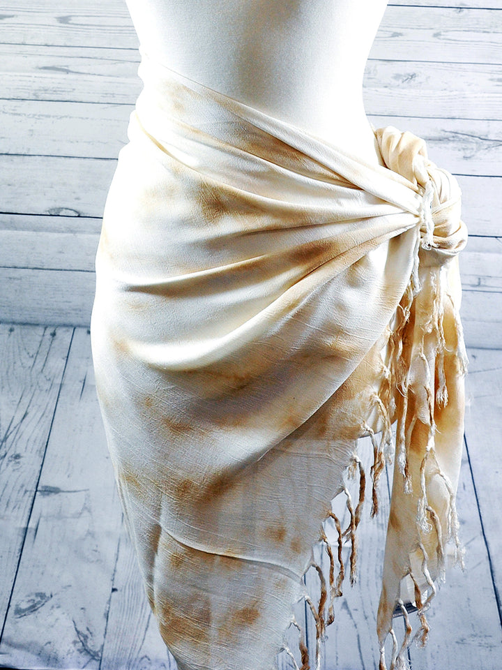 Tropez Tie Dye Sarong - Caramel beach wrap pareo