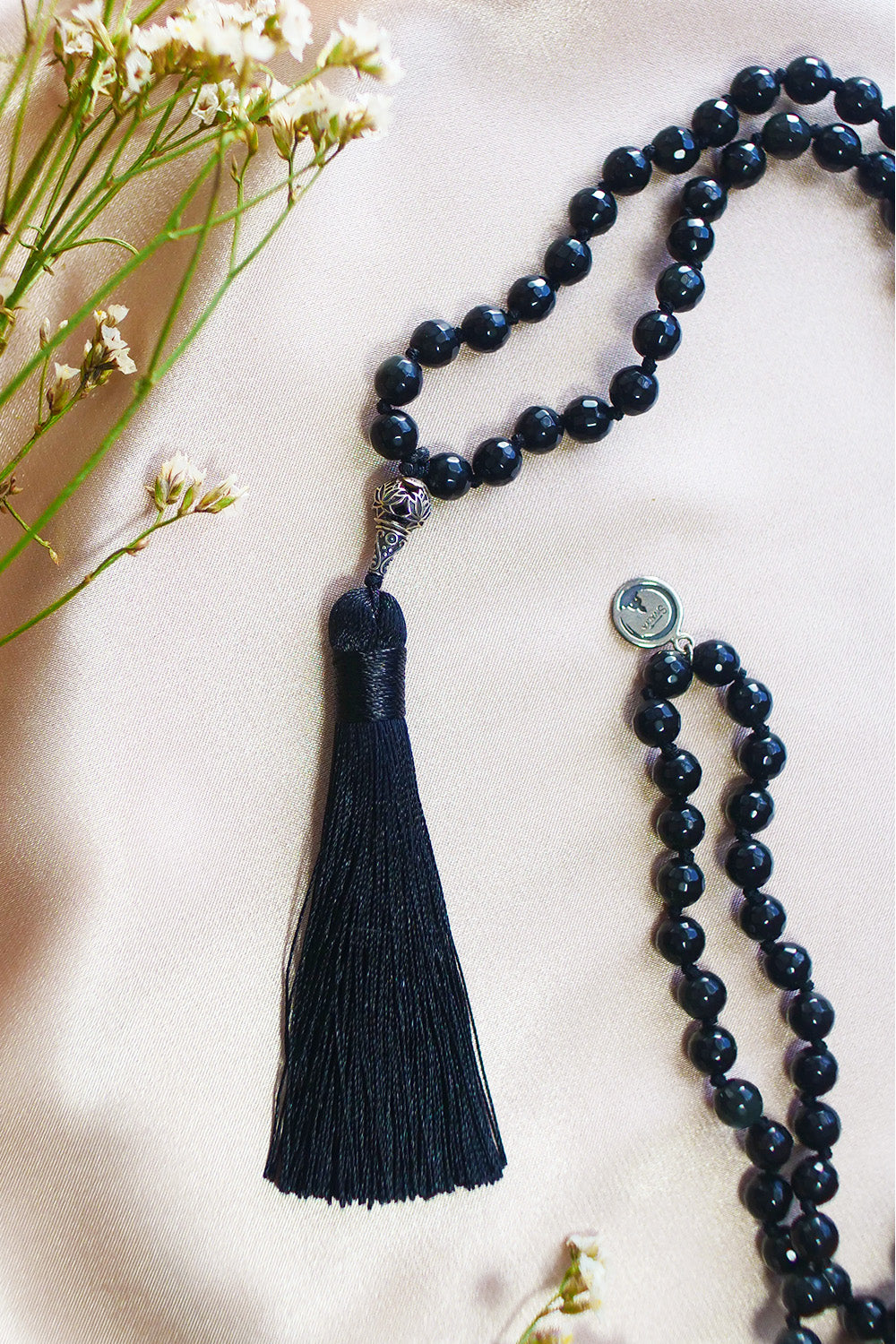 Thrive and Succeed Black Obsidian Mala