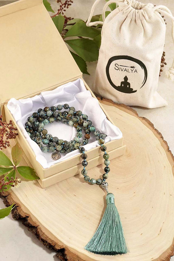 Self Expression and Protection Turquoise Mala