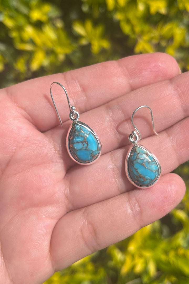 Sivalya Turquoise Silver Earrings- Bliss