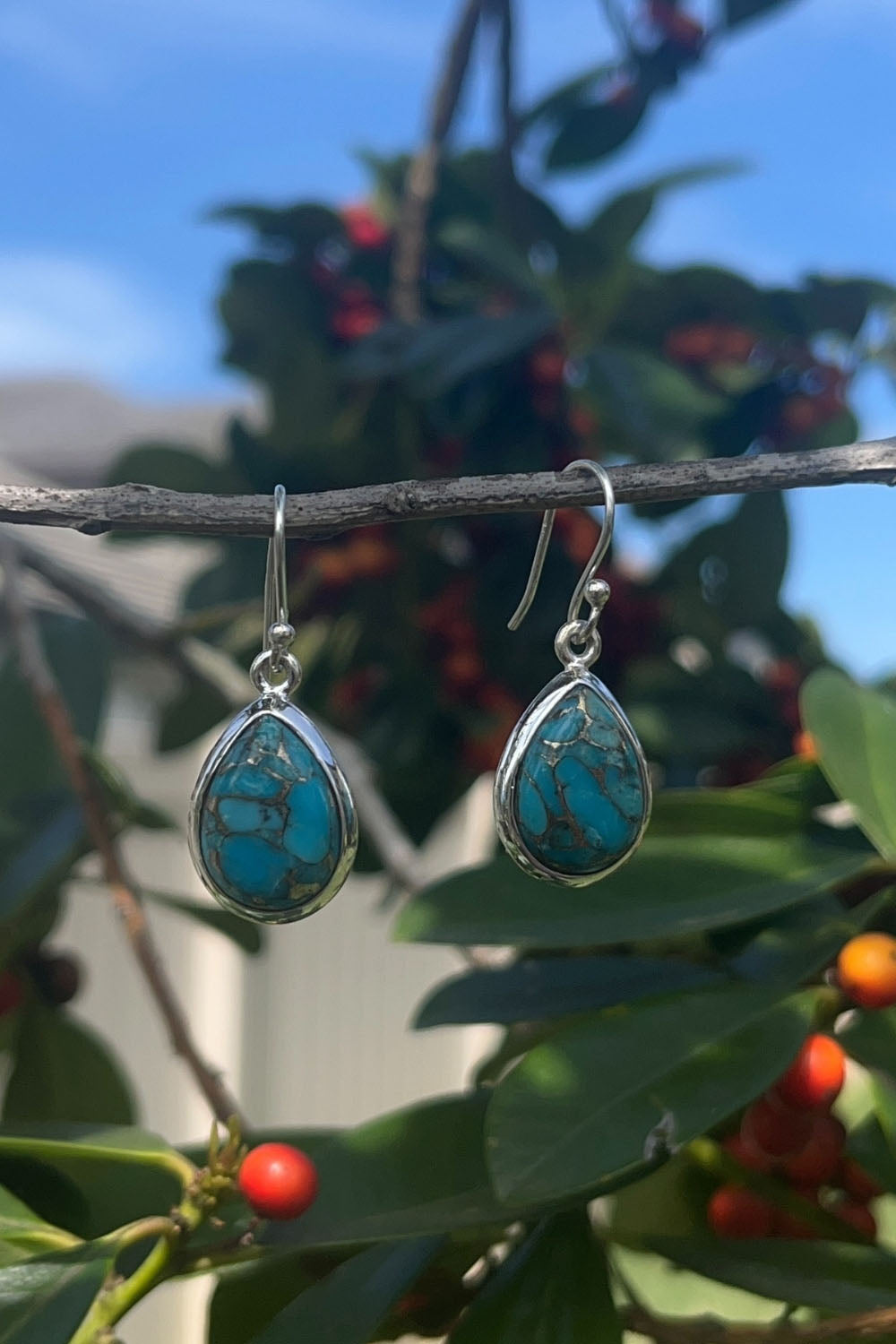 Sivalya Turquoise Silver Earrings- Bliss