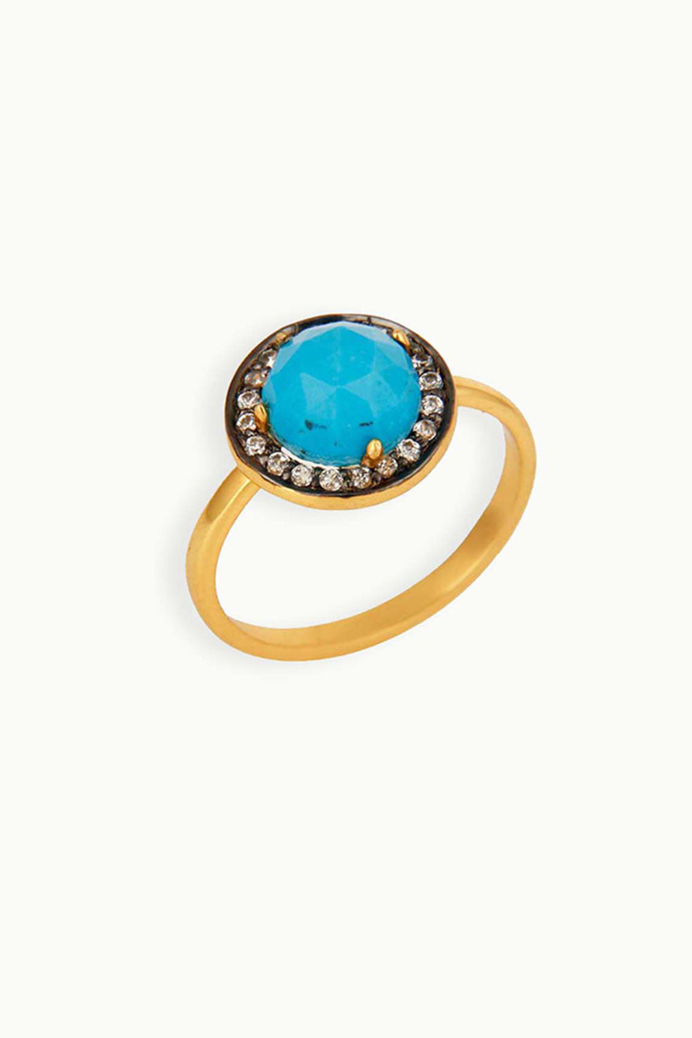 Sivalya Turquoise Gold Vermeil Ring - Halo