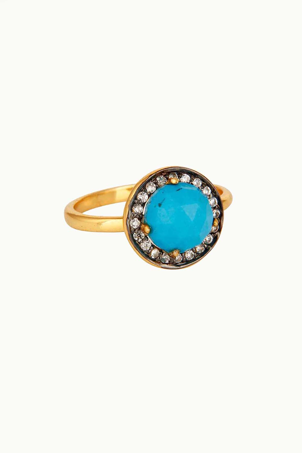 Sivalya Turquoise Gold Vermeil Ring - Halo
