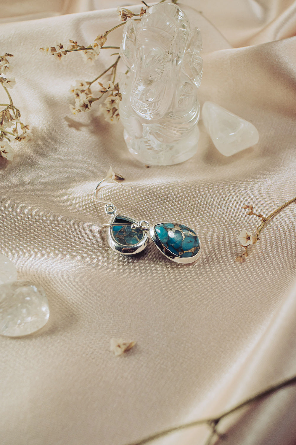 Sivalya Turquoise Silver Earrings- Bliss