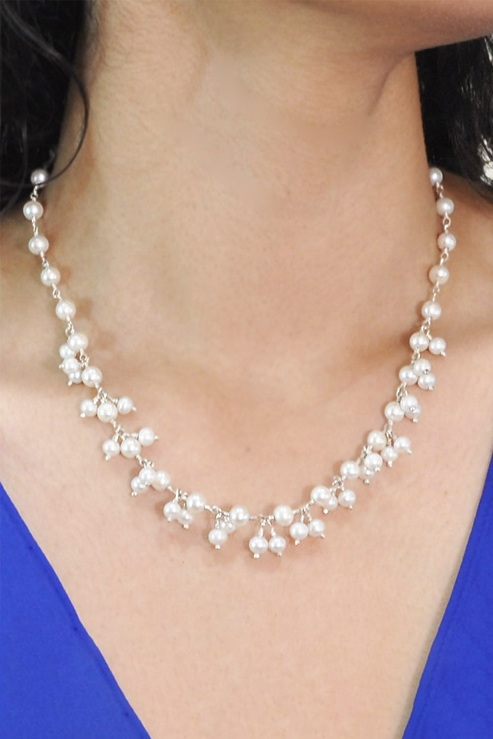 Vienna Cultured Pearls Necklace Sterling Silver - Ivory